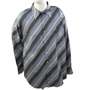 EIGHTY EIGHT Men sz XXL Shirt Long Sleeves Buttons up 100% Cotton Stripes